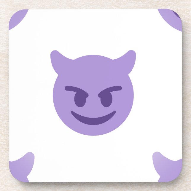 devil emoji beverage coaster (Front)
