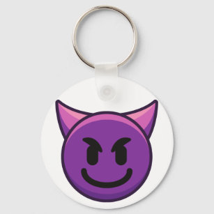 Devil Emoji Button Keychain