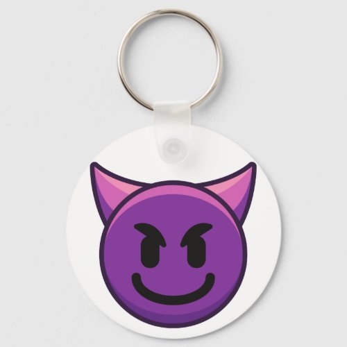 Devil Emoji Button Keychain