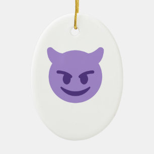 devil emoji ceramic ornament