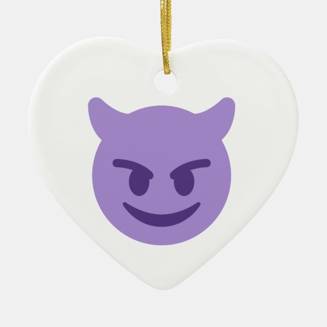 devil emoji ceramic ornament (Front)