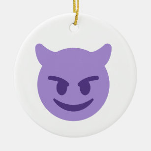devil emoji ceramic ornament
