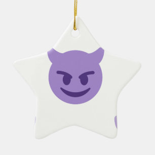 devil emoji ceramic ornament