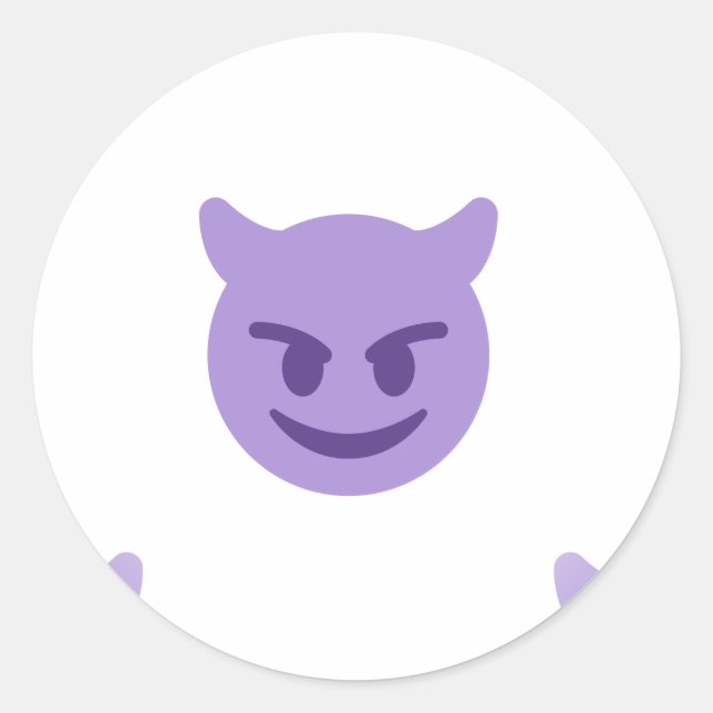 devil emoji classic round sticker (Front)