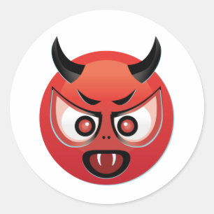 Devil Emoji Classic Round Sticker