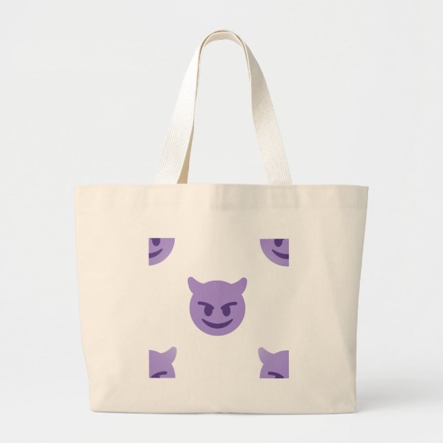 devil emoji large tote bag (Front)
