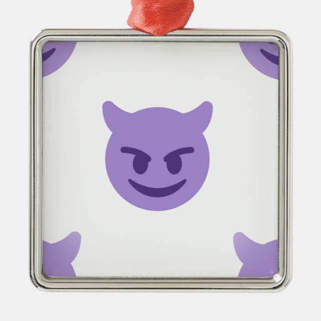 devil emoji metal ornament (Front)