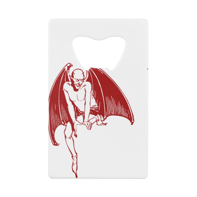 Devil Evil Demon Monster Wings Gothic Credit Card Bottle Opener (Front)