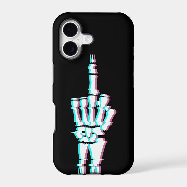 Devil Finger Skull Hand Glitch Effect Iphone Case (Back)