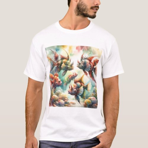 Devil Fish Harmony 280524AREF103 _ Watercolor T_Shirt