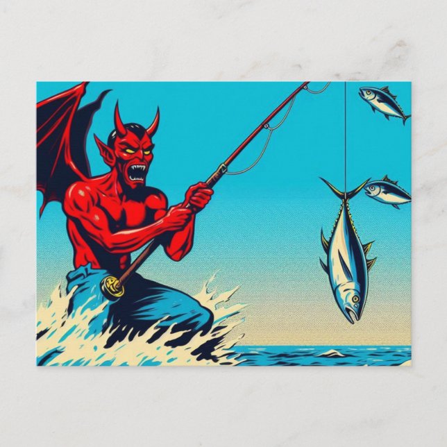 Devil Fishing for Tuna Postcard (Front)