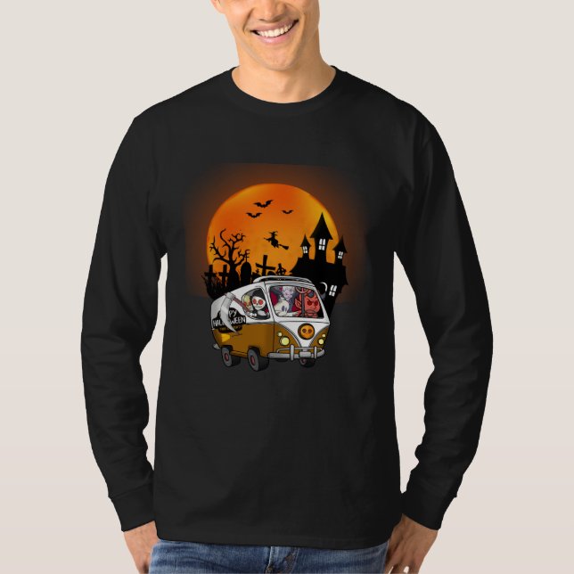 Devil Ghost Skeleton Dracula Grim Reaper Halloween T-Shirt (Front)