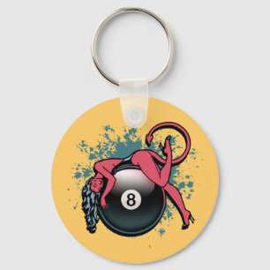 Devil Girl 8-Ball Keychain