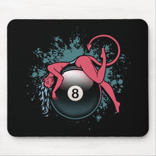 Devil Girl 8_Ball Mouse Pad