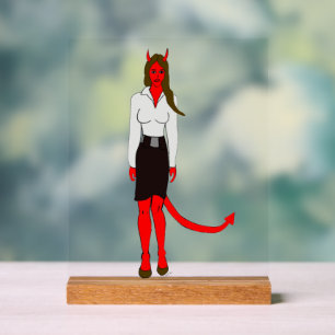 devil girl acrylic sign