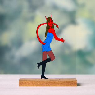 devil girl acrylic sign