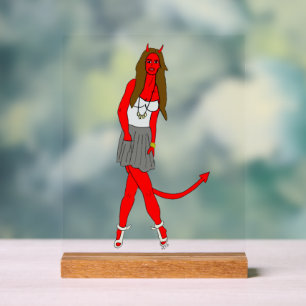 devil girl acrylic sign