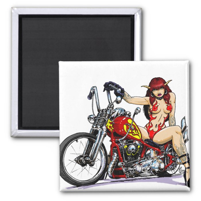 Devil Girl Biker Magnets