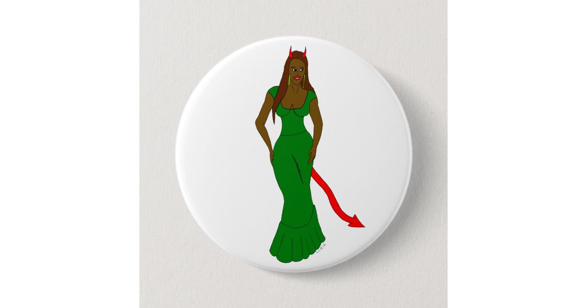 devil girl button | Zazzle