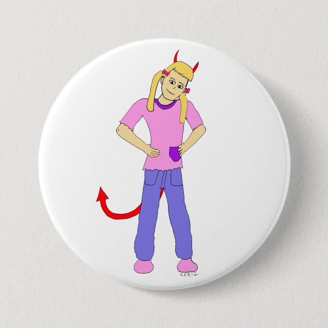 devil girl button (Front)