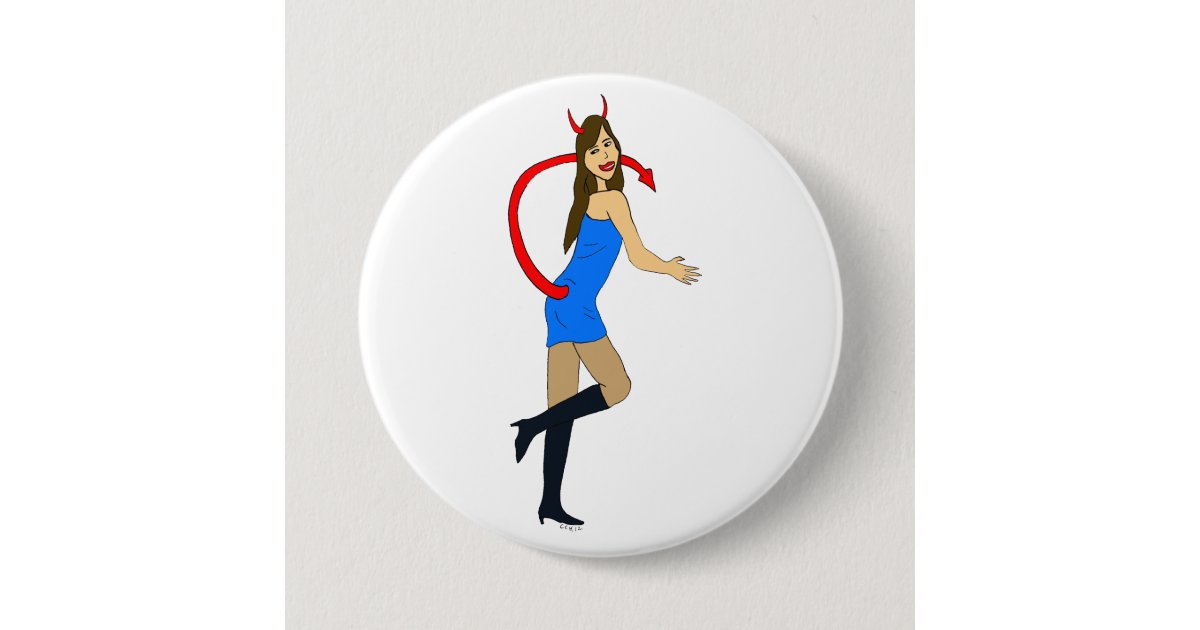 devil girl button | Zazzle