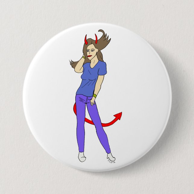 devil girl   button (Front)