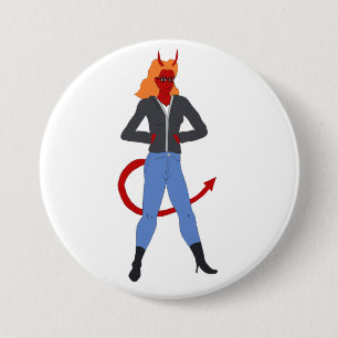 devil girl button