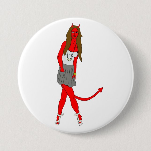 devil girl  button (Front)