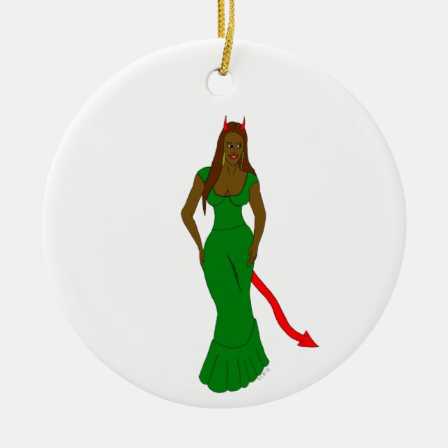 devil girl    ceramic ornament (Front)
