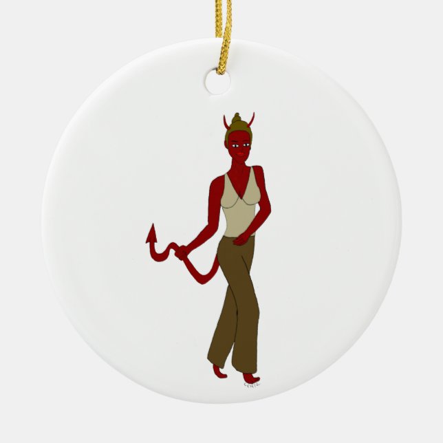 devil girl     ceramic ornament (Front)