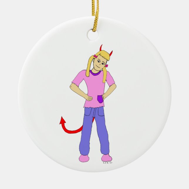 devil girl     ceramic ornament (Front)
