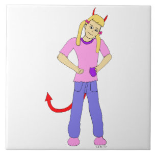 devil girl ceramic tile