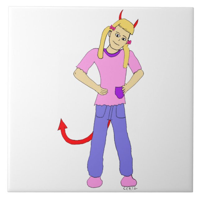 devil girl    ceramic tile (Front)