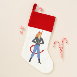 devil girl christmas stocking