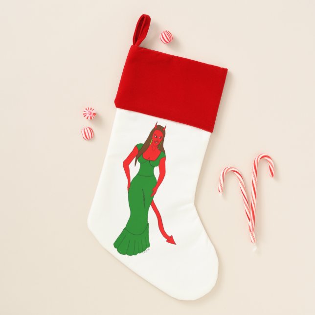 devil girl     christmas stocking (Front)