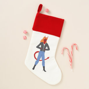 devil girl christmas stocking