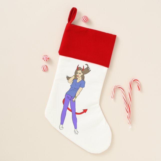 devil girl   christmas stocking (Front)