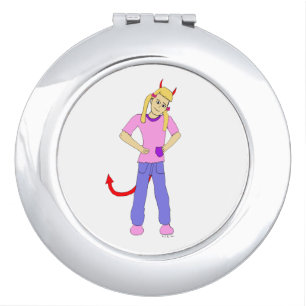 devil girl compact mirror