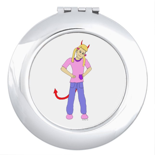 devil girl   compact mirror (Front)