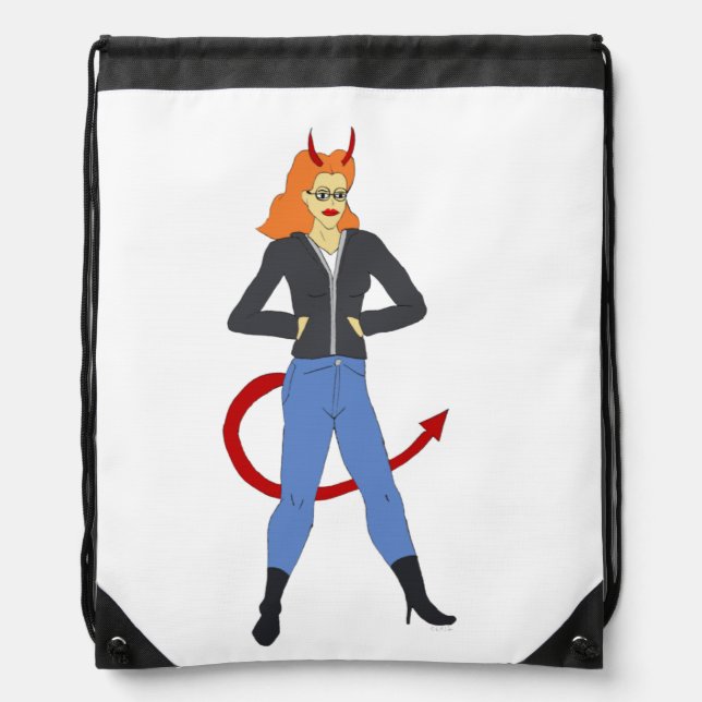 devil girl   drawstring bag (Front)