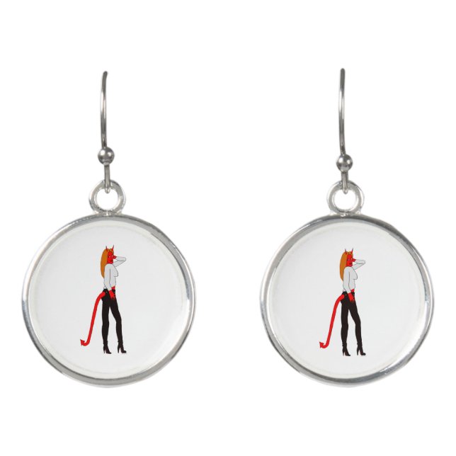 devil girl      earrings (Front)