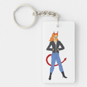 devil girl keychain