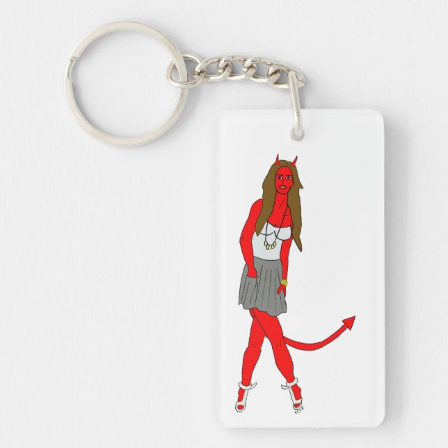 devil girl  keychain (Front)