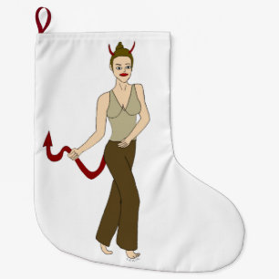 devil girl large christmas stocking
