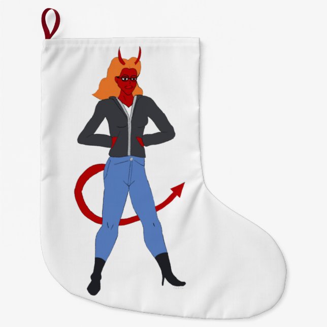 devil girl   large christmas stocking (Front)