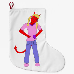 devil girl large christmas stocking