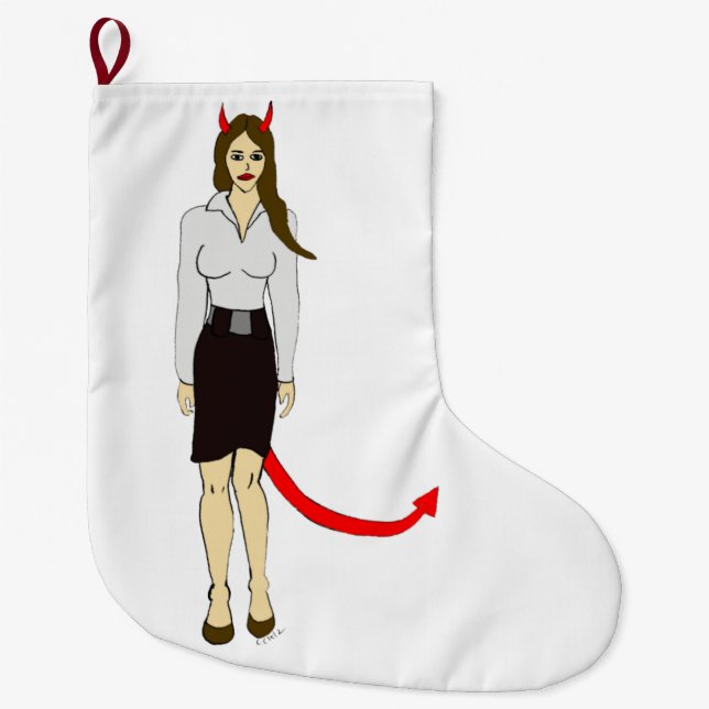 devil girl     large christmas stocking (Front)