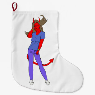 devil girl large christmas stocking