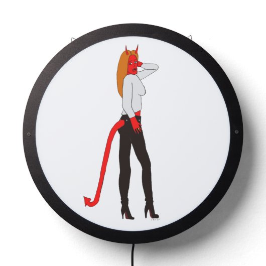 devil girl LED sign (Lights Off)