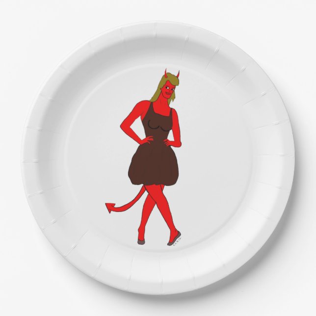 devil girl   paper plates (Front)